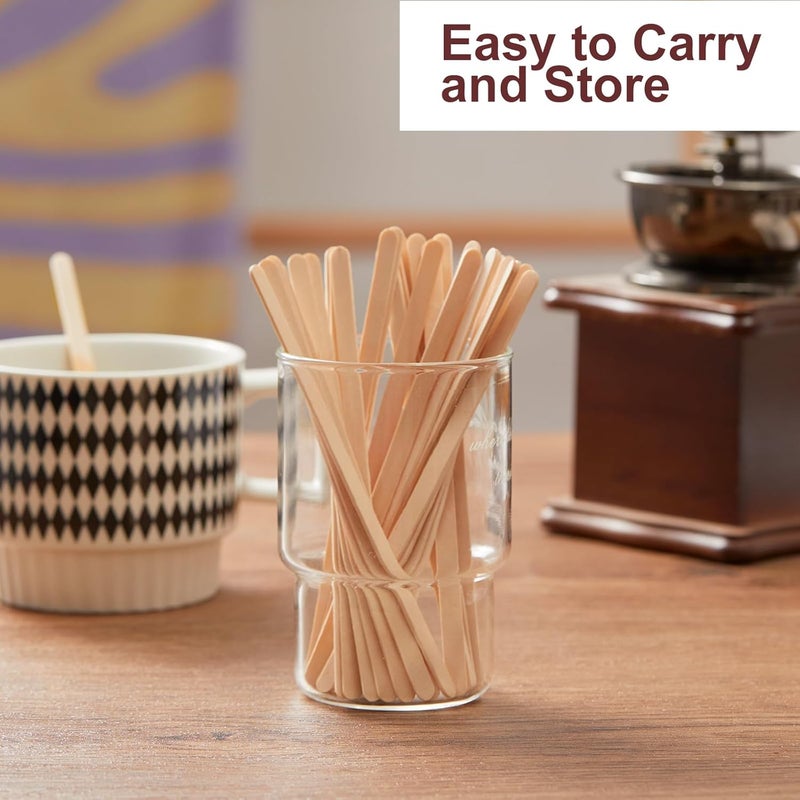 HLSN Wooden Coffee Stirrers, Thick Birch 5.5 Inches 1000PCS Disposable Coffee Stirrers Stir Sticks for Coffee & Cocktails, Natural Birch Biodegradabl Food Grade Stir Sticks for Coffee Bar - Image 3